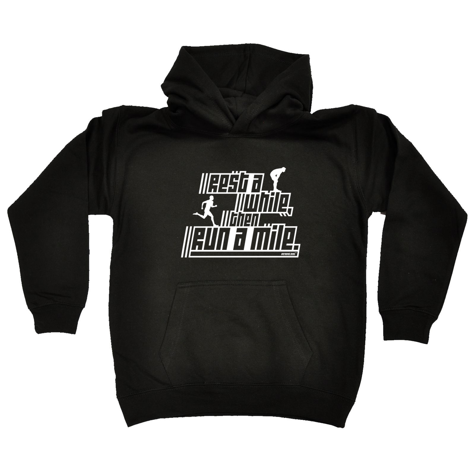 Rest A While Then Run A Mile Running - Funny Novelty Kids Children Hoodie - Picture 1 of 1